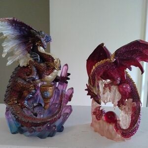 Mystical Creations Dragon on Crysta Majestic Dragon Figurine Set